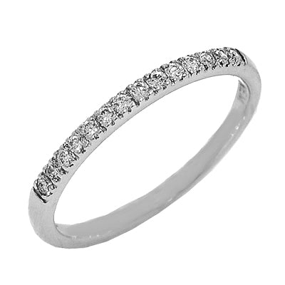14K Yellow Gold .19ctw Pavé Diamond Stackable Ring