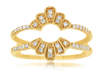 14K Yellow Gold Pave Diamond Ring Guard