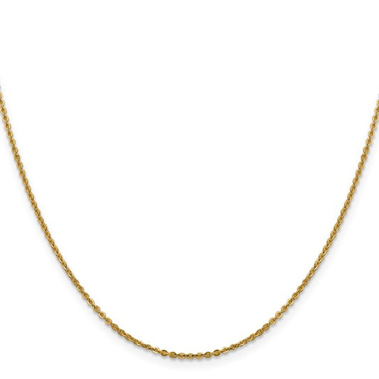 14K Yellow Gold 18" 1mm Flat Round Anchor Chain