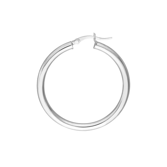 Sterling Silver 3mm x 35mm Polished Hoop Earrings