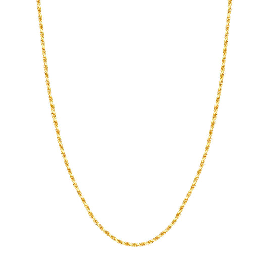 10K Yellow Gold 22" Diamond Cut Rope Chain