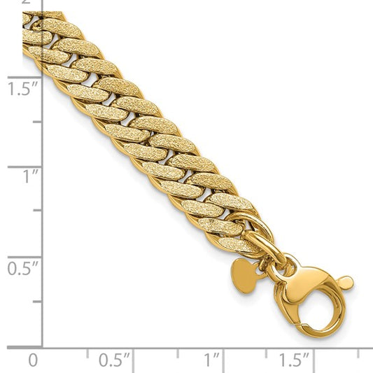 14K Polished and Satin Reversible Curb Bracelet