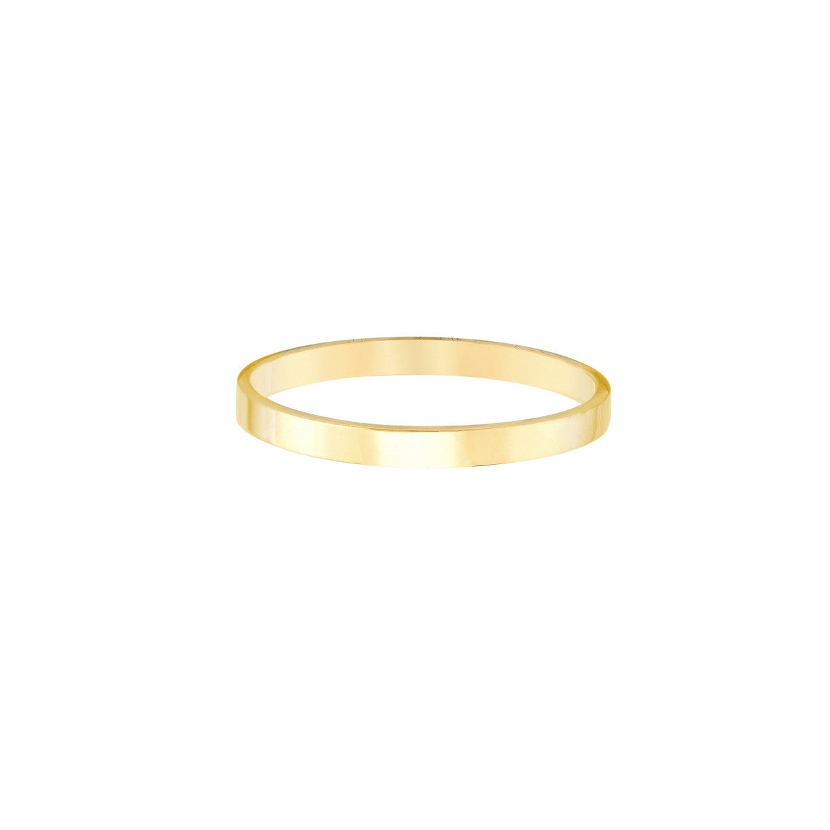 14K Yellow Gold 2mm High Polished Band