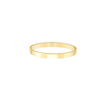 14K Yellow Gold 2mm High Polished Band
