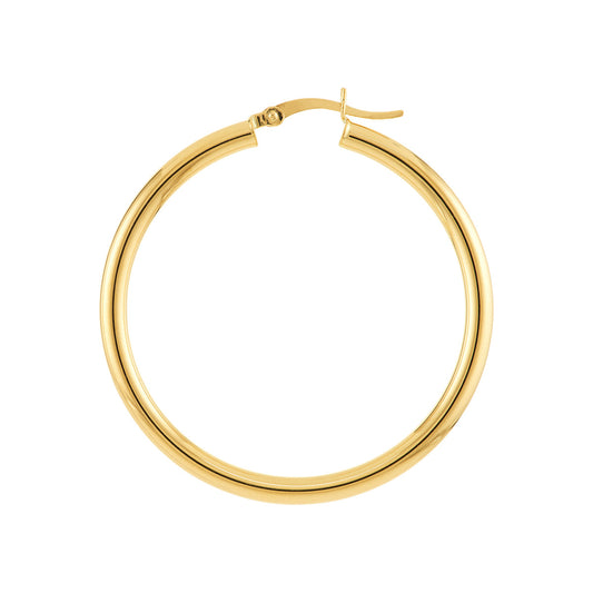 3mm x 40mm Polished Hoop Earrings