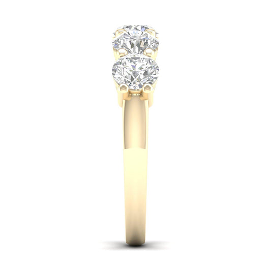 14K Yellow Gold Lab Grown 2ctw 5-Stone Diamond Band