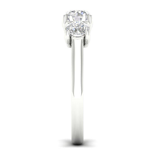 14K White Gold Lab Grown 2ctw Three Stone Engagement Ring