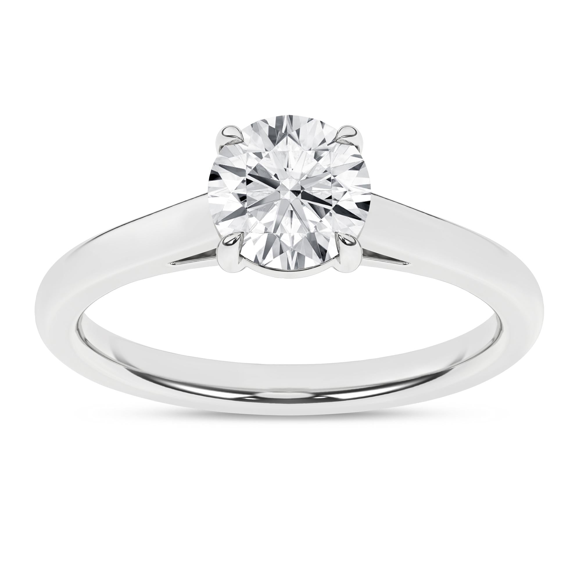 14K White Gold Lab Grown 1.25ct Round Diamond Solitaire Engagement Ring