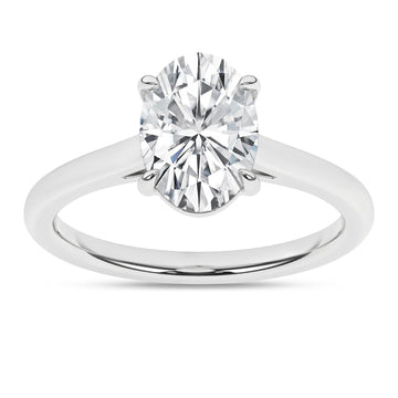 14K White Gold Lab Grown 2.01ct Oval Diamond Engagement Ring