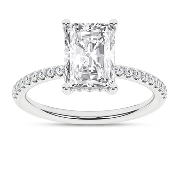 14K White Gold Lab Grown 2.78ctw Radiant Diamond Engagement Ring