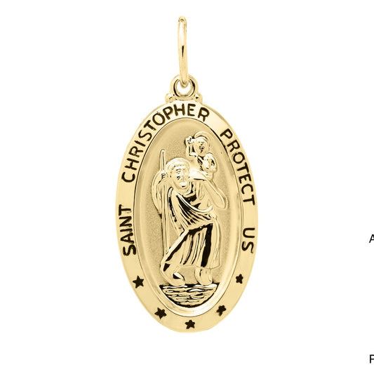 14K Gold Filled St. Christopher's Medal on Chain