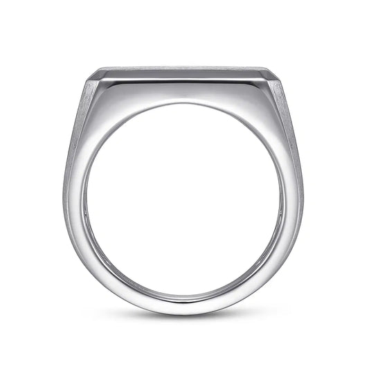 Wide 925 Sterling Silver North Star Ring in Satin Finish