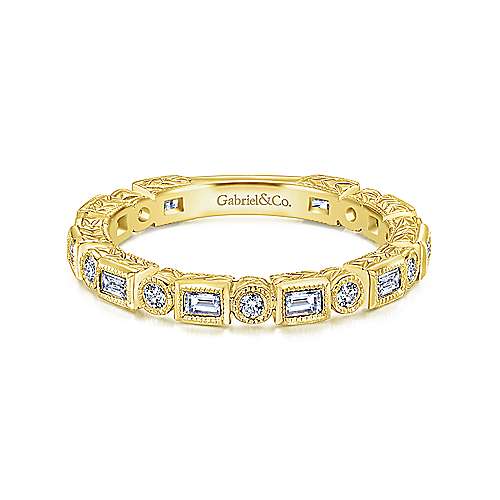 14kt Yellow Gold Diamond Stackable Ring