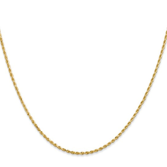 14K Yellow Gold 1.3mm Diamond-Cut Quadruple Rope Chain 18"