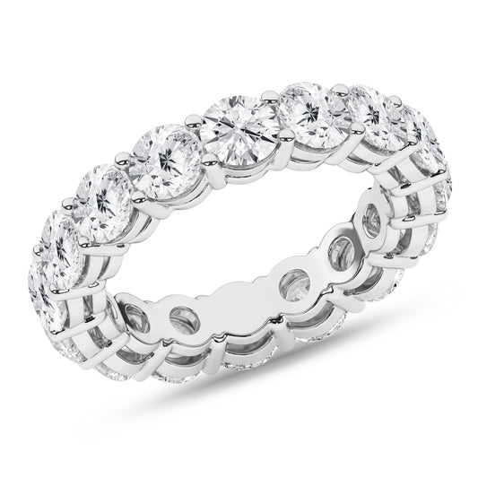 14K White Gold Lab Grown 5.28ctw Round Diamond Eternity Band