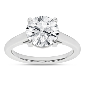 14K White Gold Lab Grown 3.07ct Round Diamond Solitaire Engagement Ring