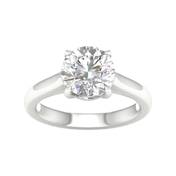 14K White Gold Lab Grown 3.09ct Round Diamond Solitaire Engagement Ring