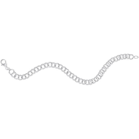 Sterling Silver Double Link Classic Bracelet 8"