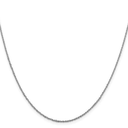 14K White Gold 1.3mm Sparkle Singapore Chain 18"