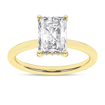 14K Yellow Gold Lab Grown 2.16ctw Radiant Diamond Hidden Halo Engagement Ring
