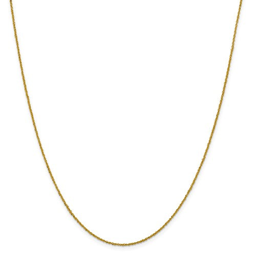 14K Yellow Gold 1mm Sparkle Singapore Chain 18"