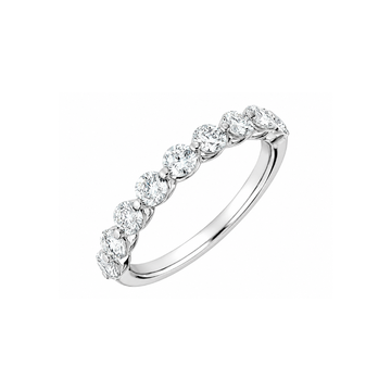 14K White Gold 11 Stone Diamond Band