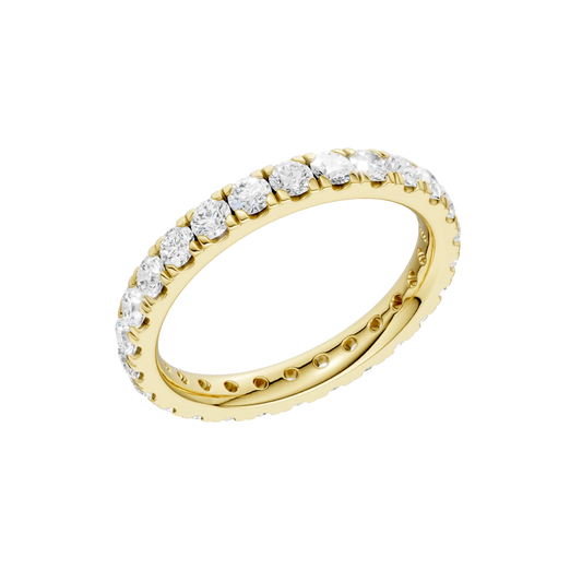 14K Yellow Gold Lab Grown 1.0ctw Round Eternity Band