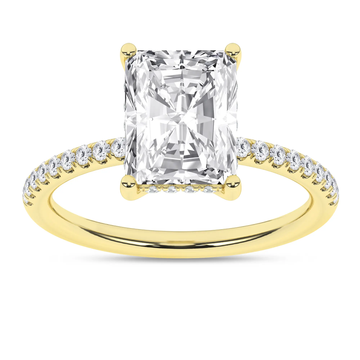 14K Yellow Gold Lab Grown 3.36ctw Radiant Diamond Engagement Ring