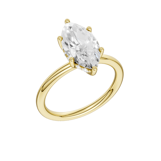 14K Yellow Gold Lab Grown 2.13ctw Marquise Diamond Engagement Ring