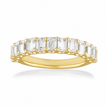 14K Yellow Gold 1.60ctw Emerald Diamond Band
