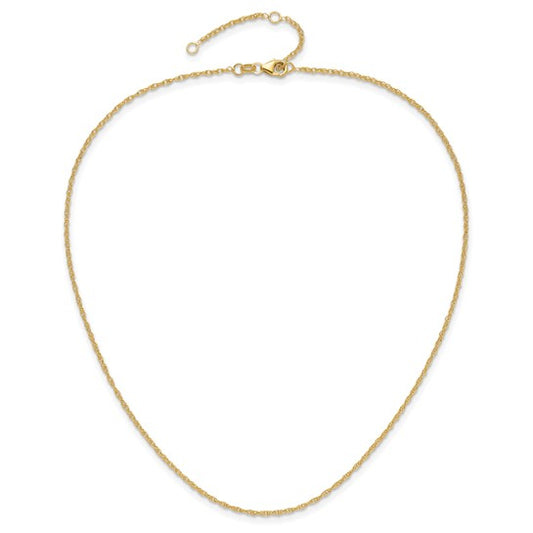 10K Yellow Gold 16" Loose Rope Adjustable Chain
