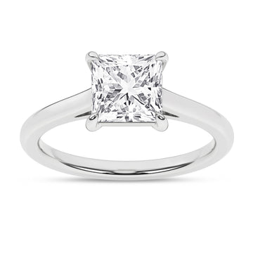 14K White Gold Lab Grown 2.05ct Square Diamond Engagement Ring