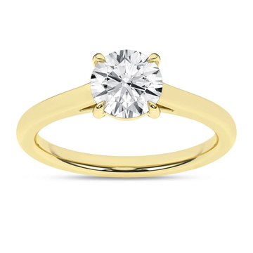 14K Yellow Gold Lab Grown 1.55ct Round Diamond Solitaire Engagement Ring
