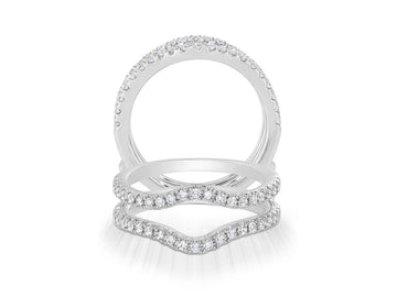 14K White Gold 1.00ctw Diamond Ring Guard