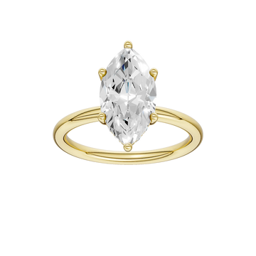 14K Yellow Gold Lab Grown 2.12CTW Marquise Engagement Ring with Hidden Halo