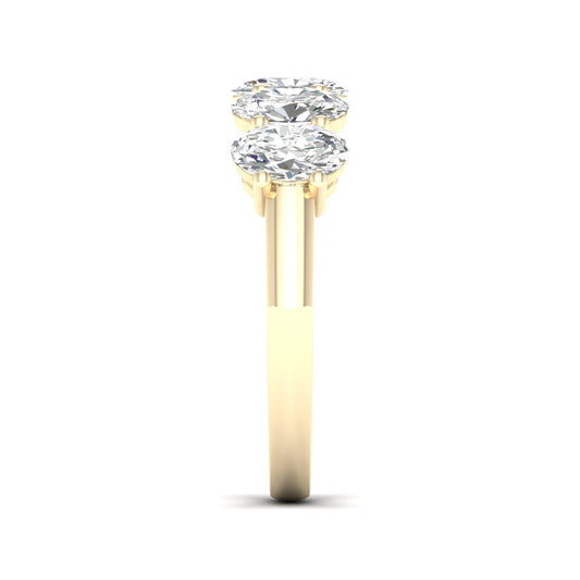 14K Yellow Gold Lab Grown 2.0CTW Oval Diamond 5 Stone Band