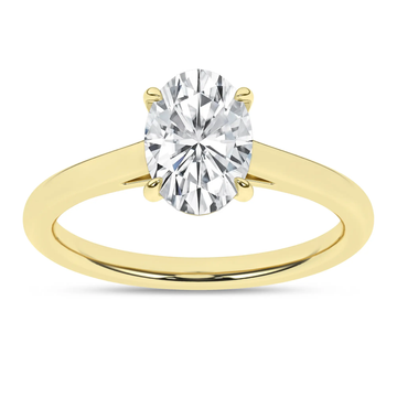 14K Yellow Gold Lab Grown 1.53ct Oval Solitaire Diamond Engagement Ring