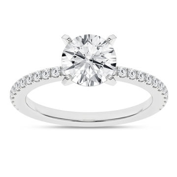 14K White Gold Lab Grown 1.75ctw Round Diamond Engagement Ring