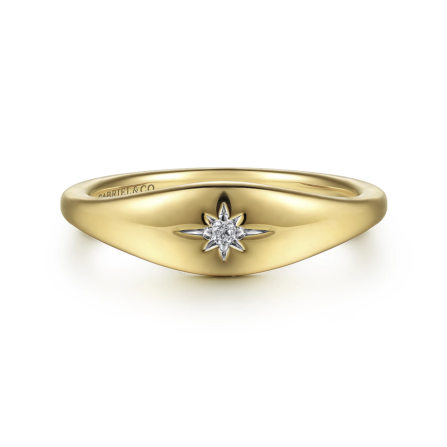 14K Yellow Gold Diamond Starburst Ring