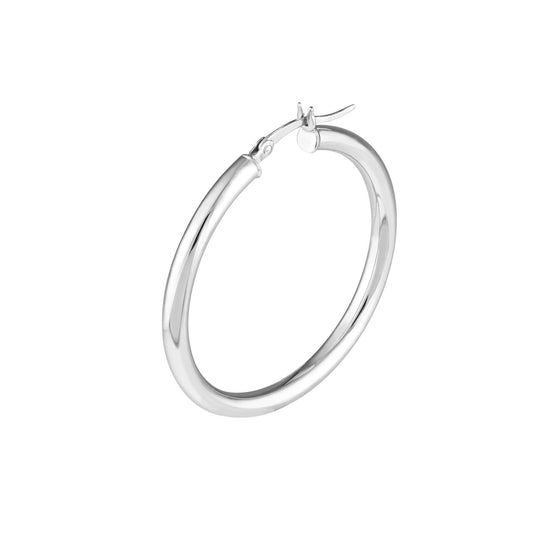 Sterling Silver 3mm x 35mm Polished Hoop Earrings