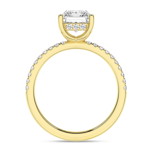 14K Yellow Gold Lab Grown 2.76ctw Radiant Diamond Engagement Ring