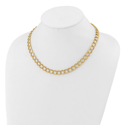 14K Polished Fancy Circle Link 18" Necklace