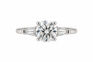 14K White Gold Round Diamond Semi-Mount Engagement Ring