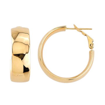10K Yellow Gold Wide Band Hoops