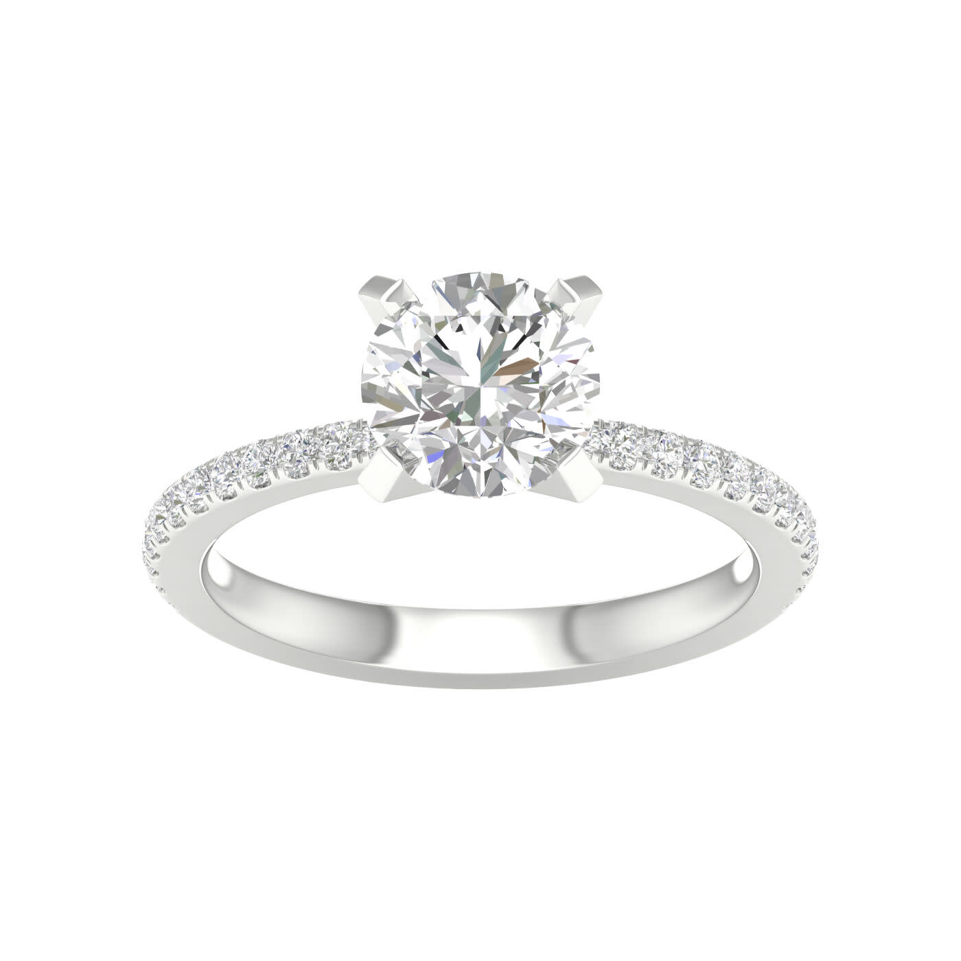 14K White Gold Lab Grown 1.78ctw Round Diamond Engagement Ring