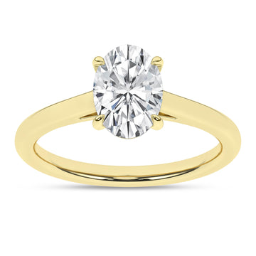 14K Yellow Gold Lab Grown 1.55ct Oval Solitaire Diamond Engagement Ring