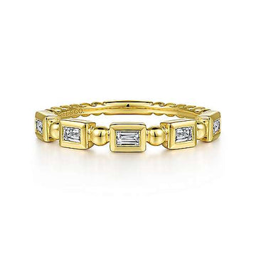 14K Yellow Gold Diamond Geometric Ring