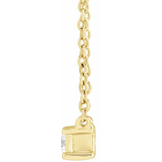 14K Yellow Gold Lab Grown 1/3CT Horizontal-Set Baguette Necklace