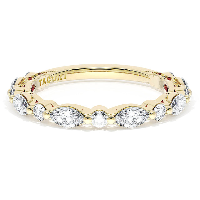 Tacori 18K Yellow Gold Marquise and Round Diamond Band