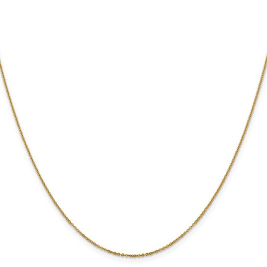 14K Yellow Gold 1.1mm Flat Cable Chain 16"